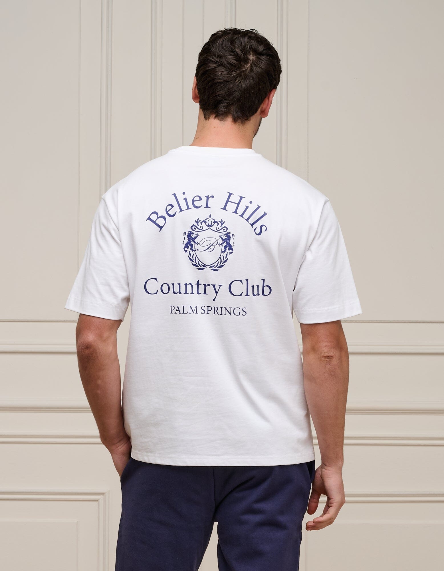 Men's White/Navy Country Club T-Shirt | Relaxed Graphic T-Shirts