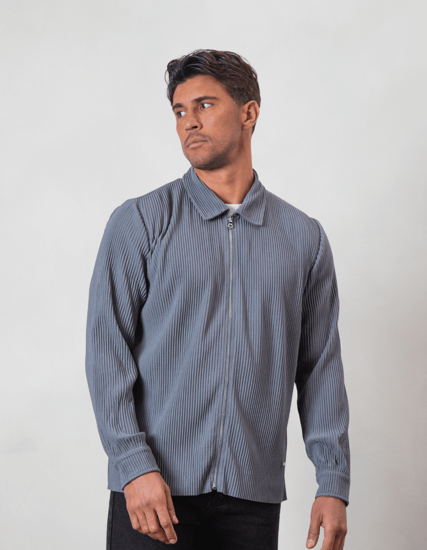 Men's Ash Grey Long Sleeve Poly Shirt – Sleek, Smart & Versatile by Boer and Fitch