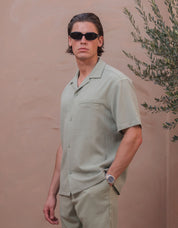 Hassan Seersucker S/S Shirt - Sage