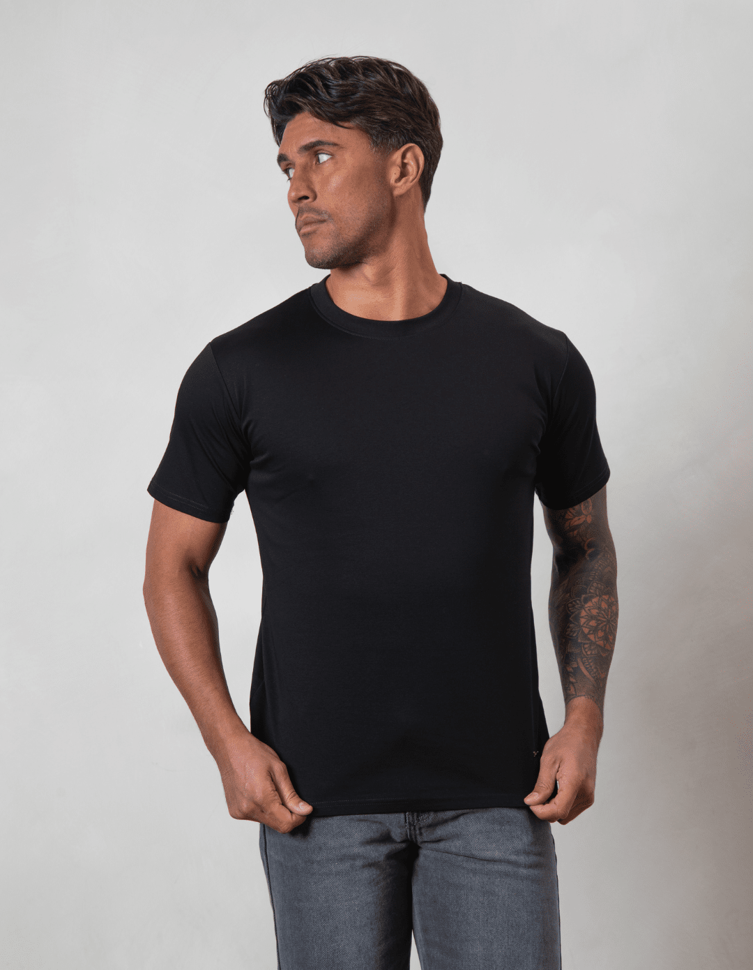 Black Mercerised T-Shirt
