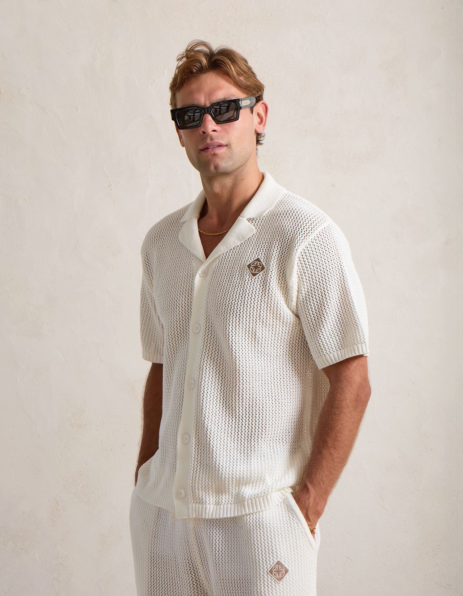 Leon Crochet Shirt - White