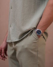Hassan Seersucker S/S Shirt - Sage