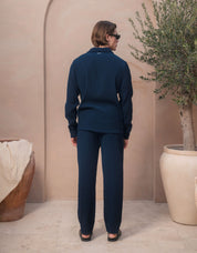 Harrison Textured L/S Polo - Navy