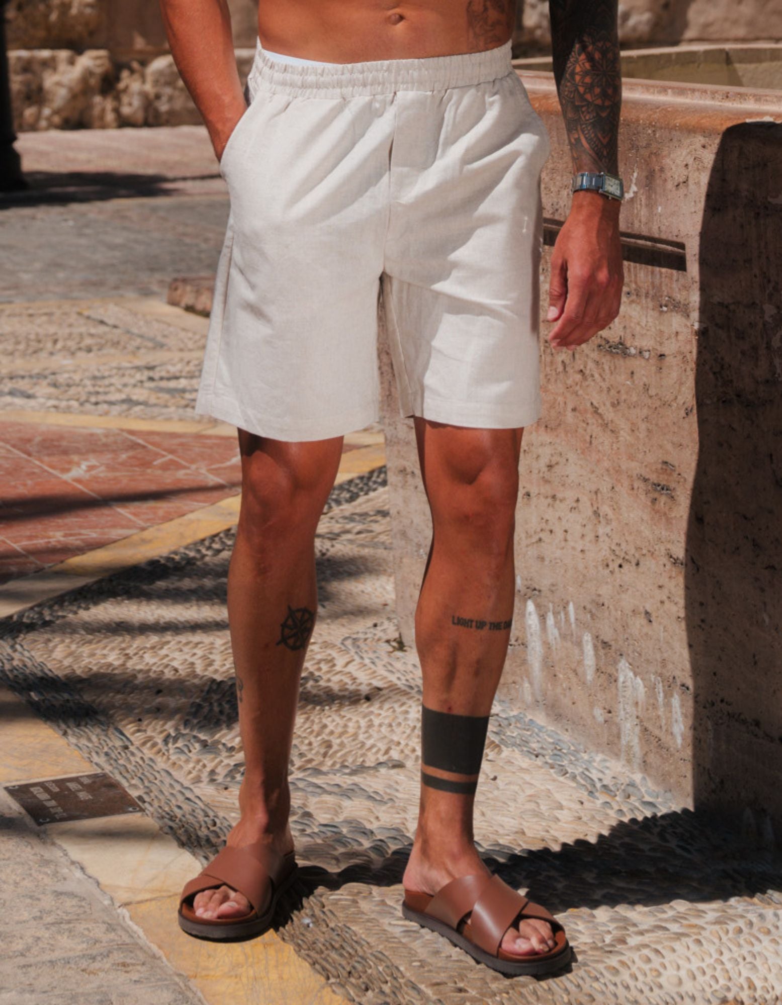 Elroy Linen Mix Short - Oatmeal