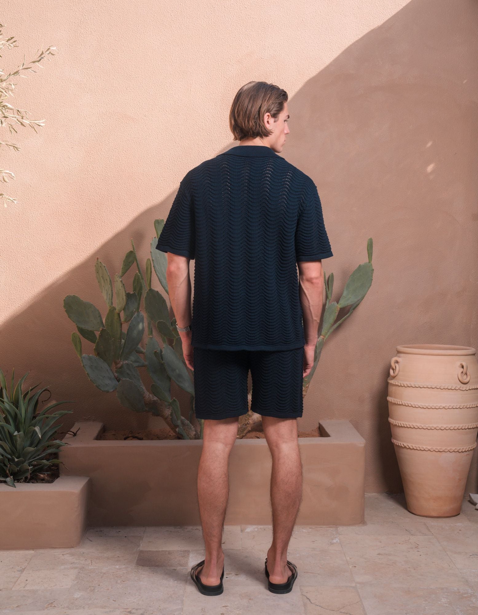 Ocean Crochet Shirt - Navy