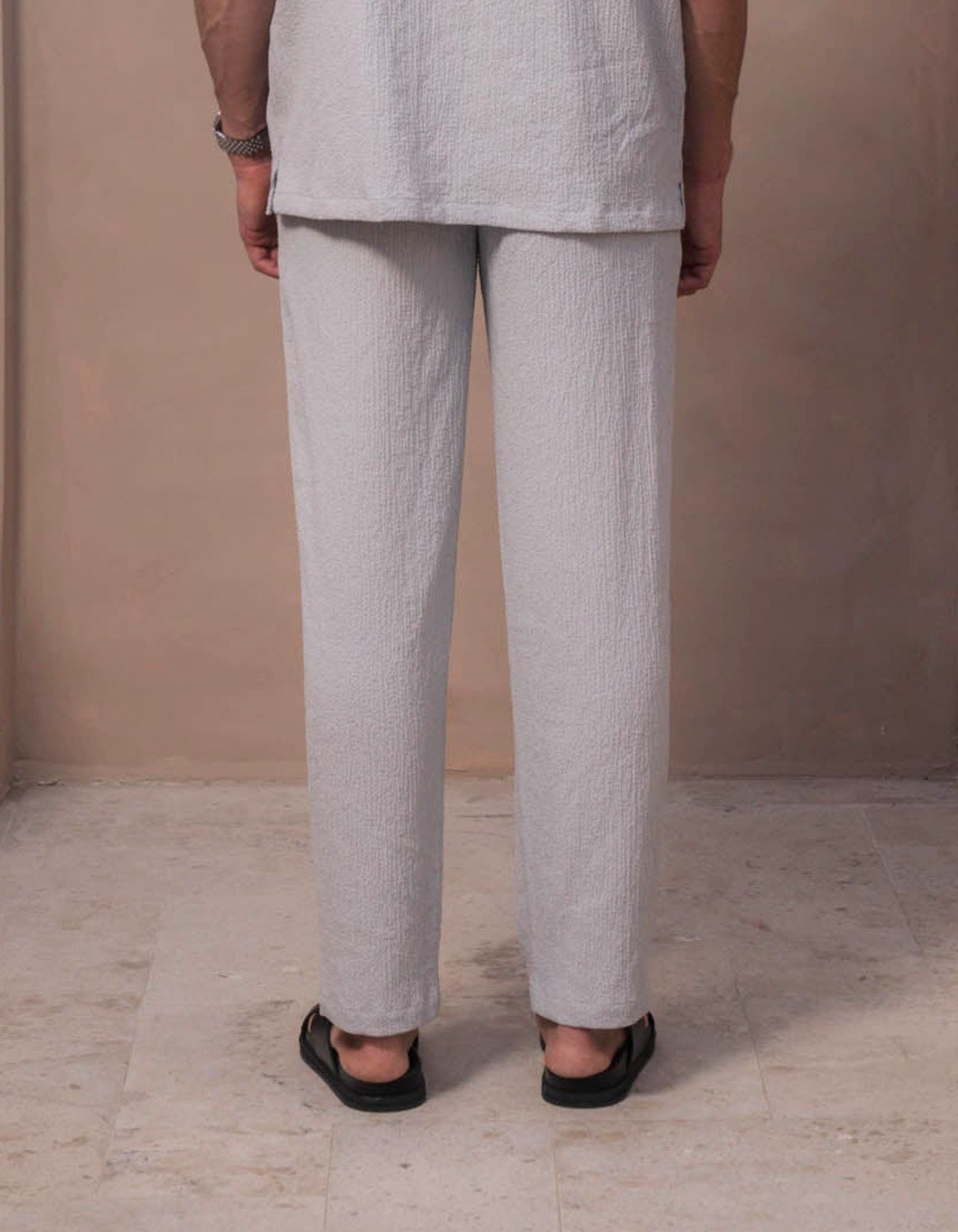 Hassan Seersucker Trouser - Grey