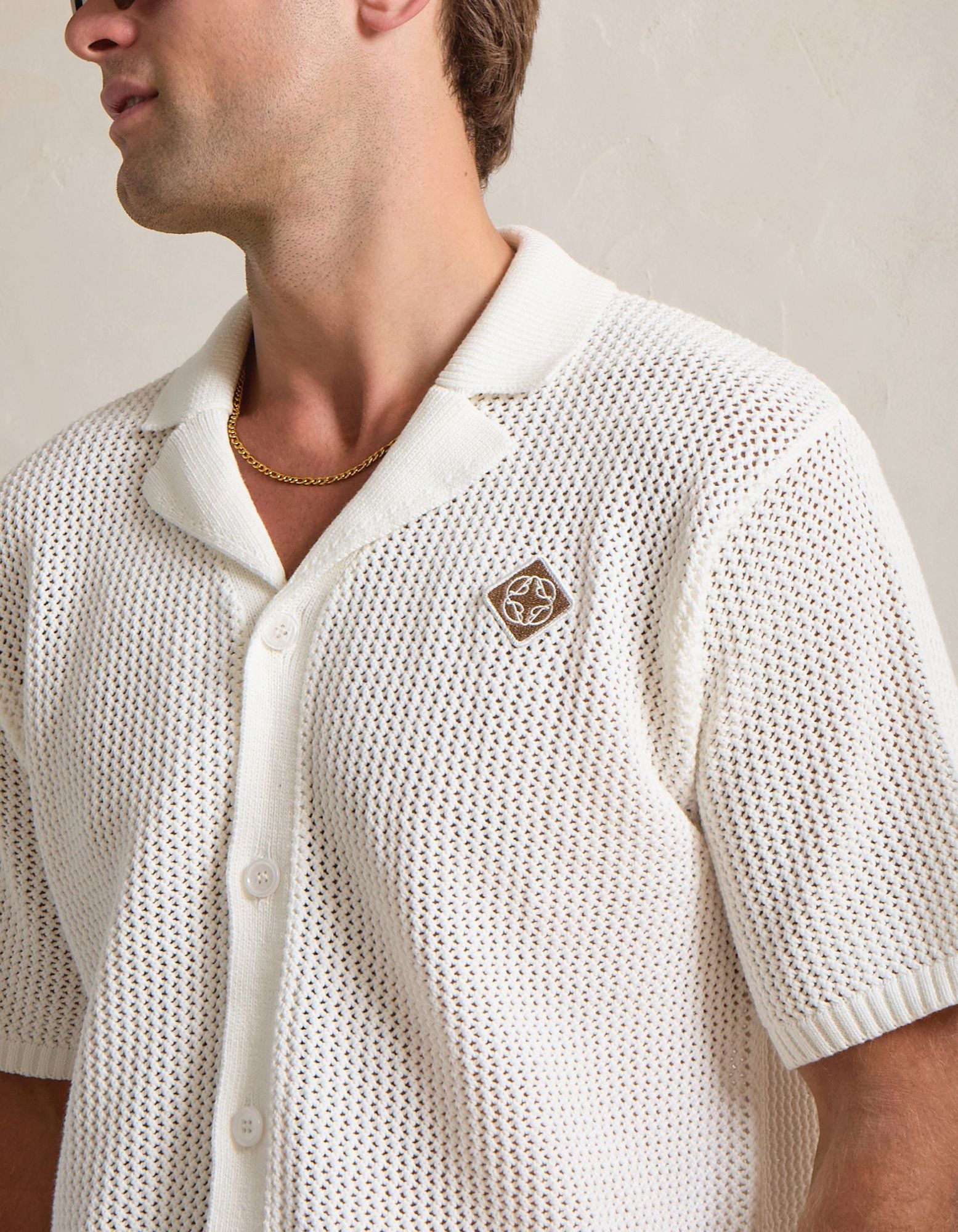 Leon Crochet Shirt - White