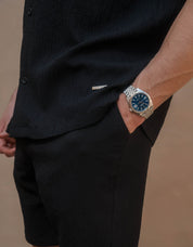 Hassan Seersucker S/S Shirt - Black