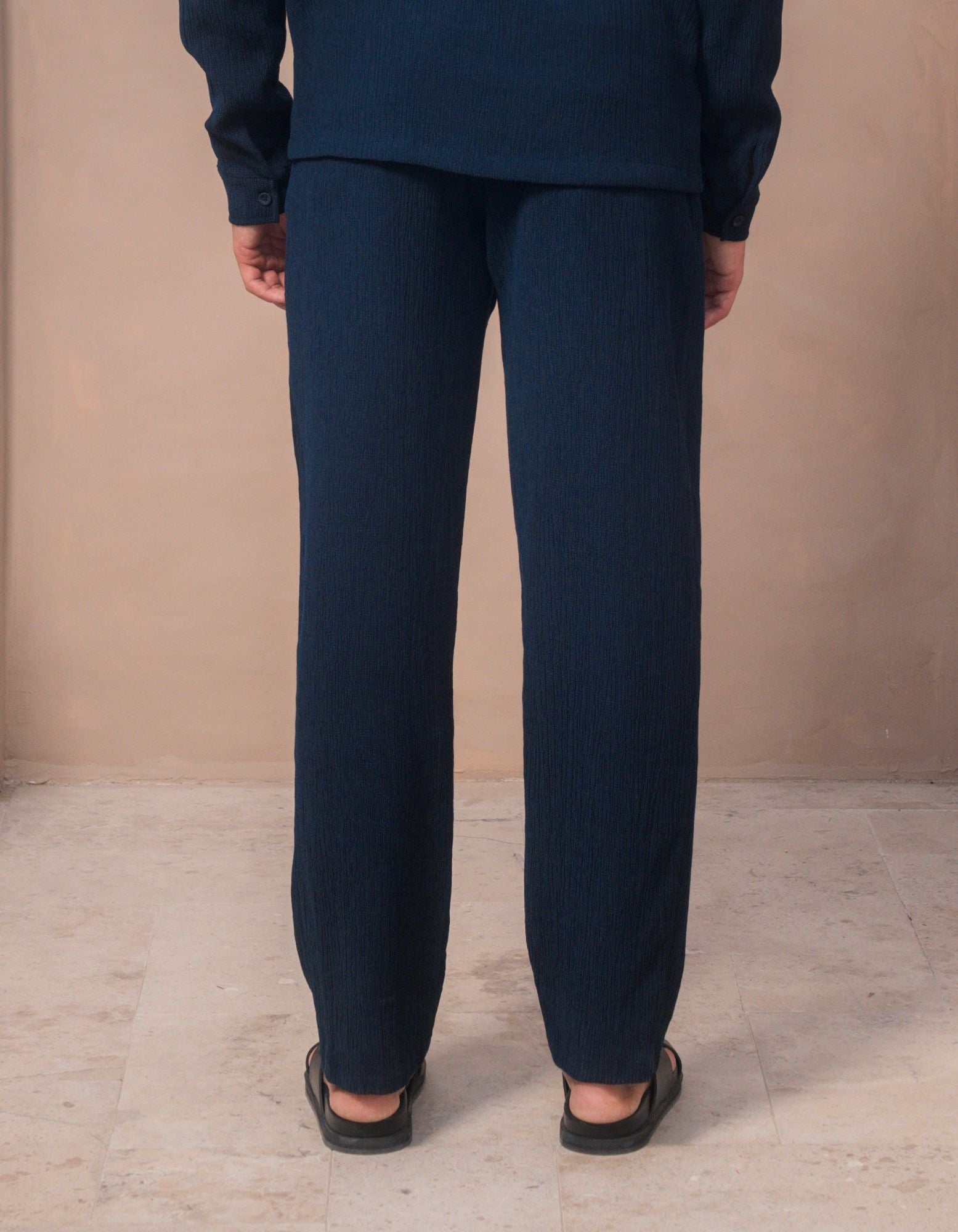 Harrison Textured Trouser - Navy