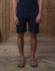 Alfonso Patterned Knit Short - Navy