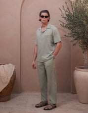 Hassan Seersucker S/S Shirt - Sage