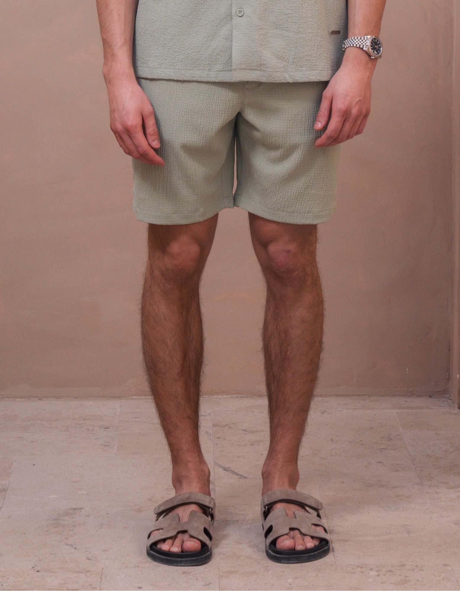 Hassan Seersucker Short - Sage