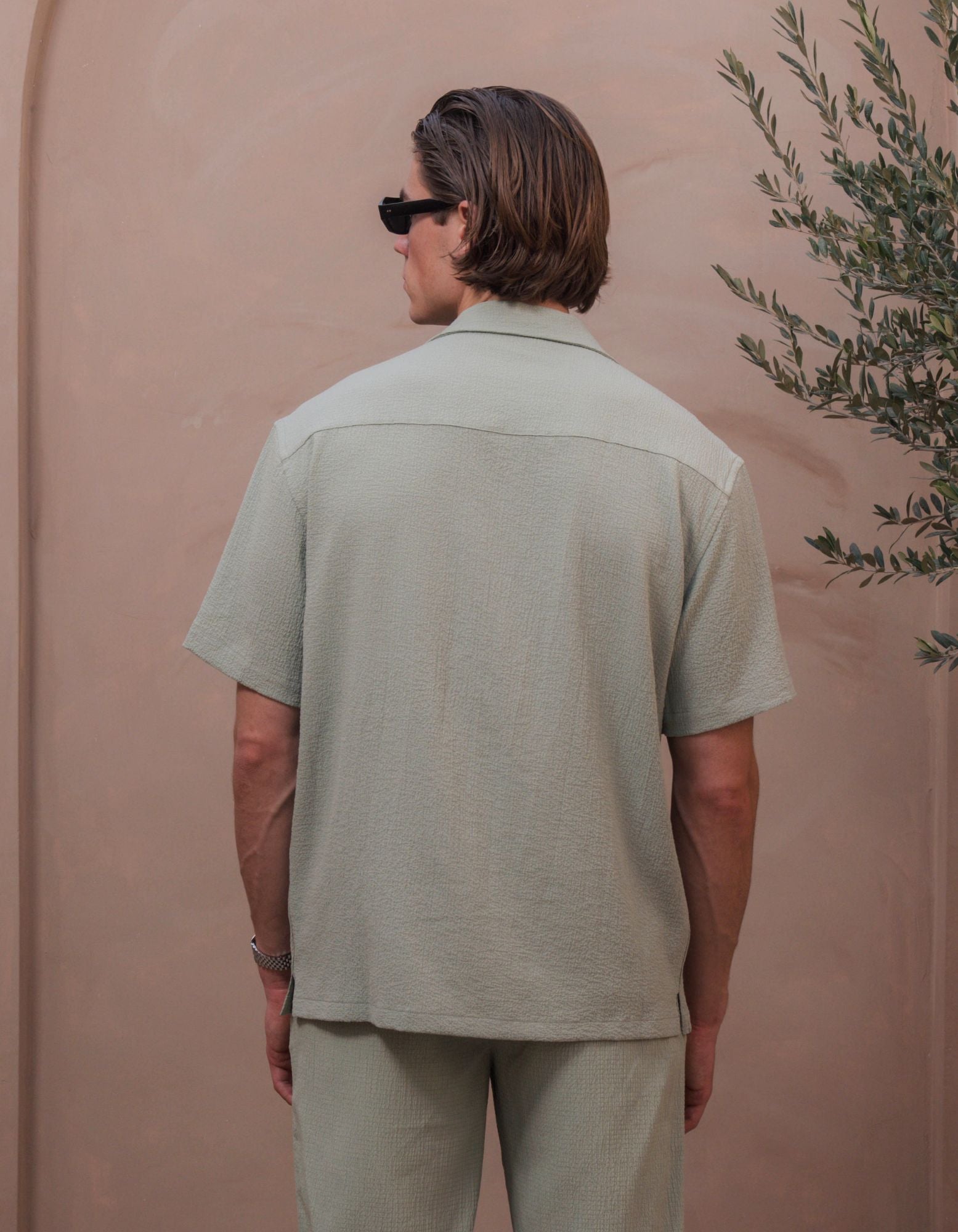 Hassan Seersucker S/S Shirt - Sage