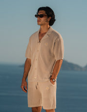 Leon Crochet Shirt - Taupe