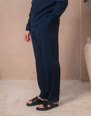 Harrison Textured Trouser - Navy