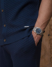Alfonso Patterned Knit Short - Navy