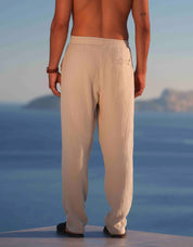 Duane Cotton Gauze Drawstring Trouser - Sand