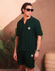 Ocean Crochet Shirt - Rolex Green