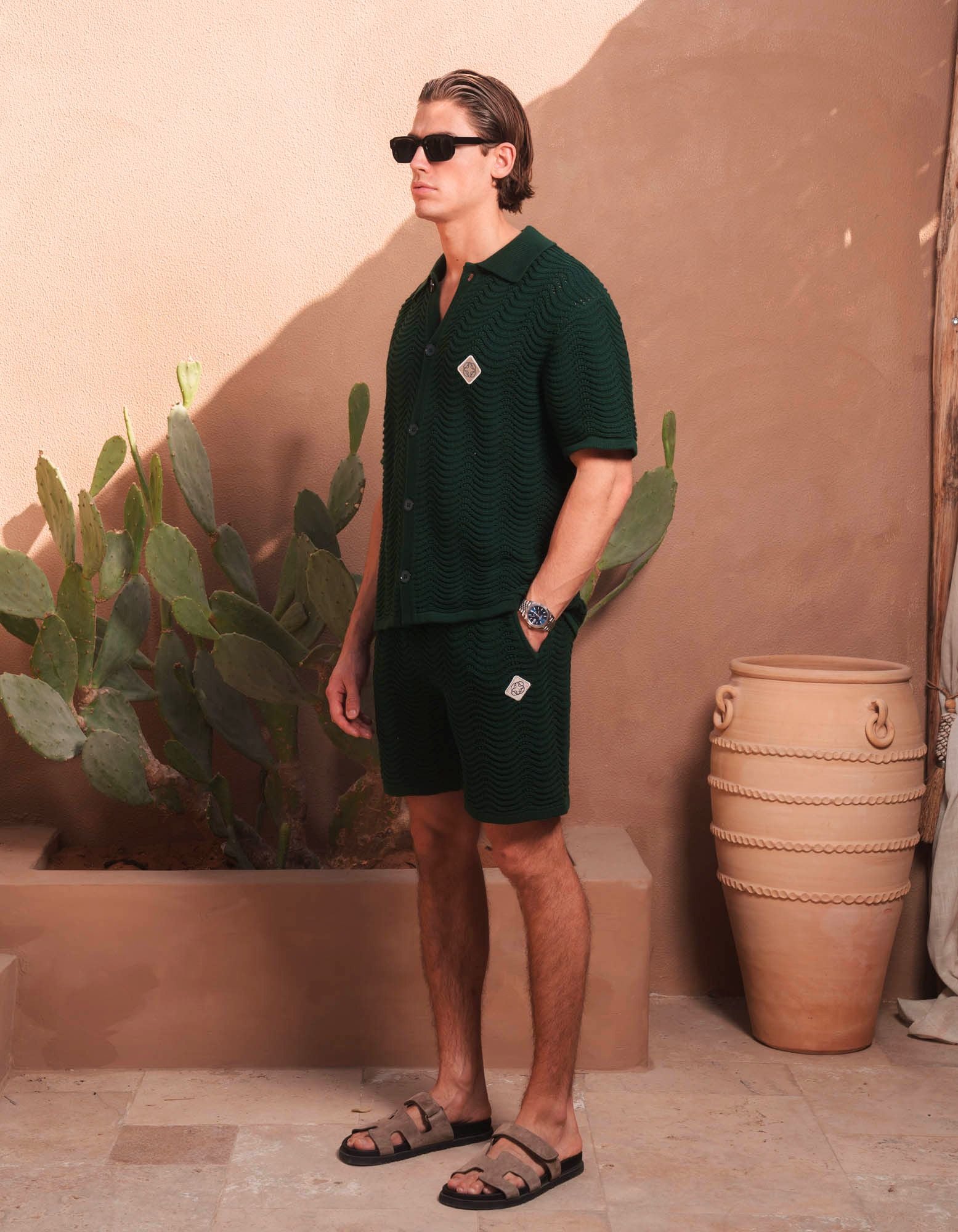 Ocean Crochet Shirt - Rolex Green