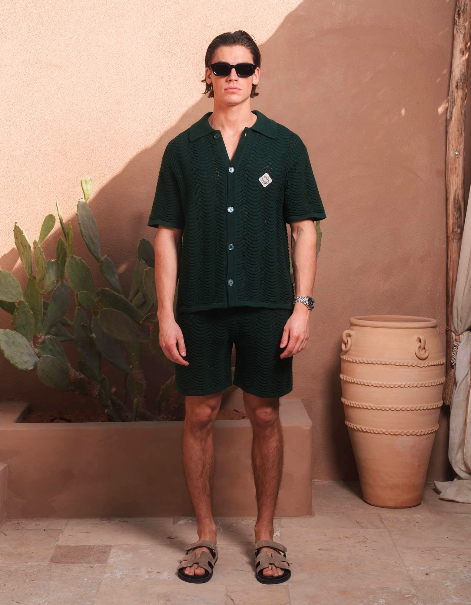 Ocean Crochet Shirt - Rolex Green