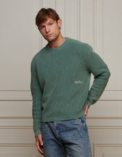 Washed Olive Heavyweight Rib Knit Jumper