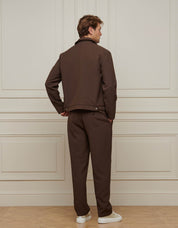 Brown Textured Smart Zip Jacket