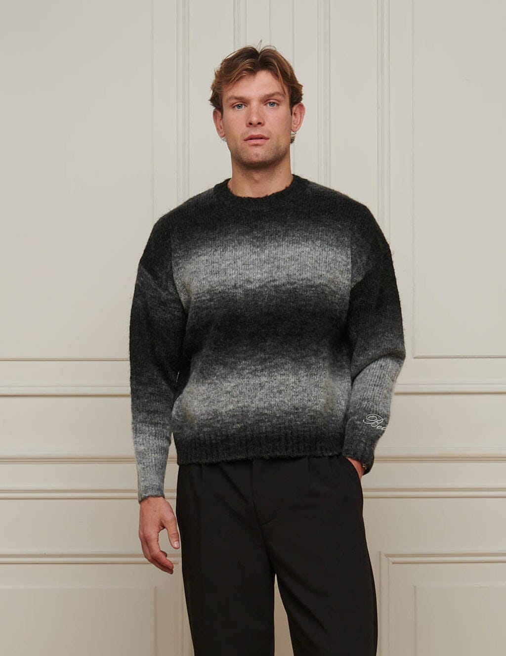 Monochrome Ombre Oversized Knit Jumper