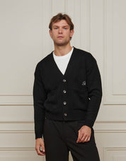 Black Relaxed Fit Knitted Cardigan