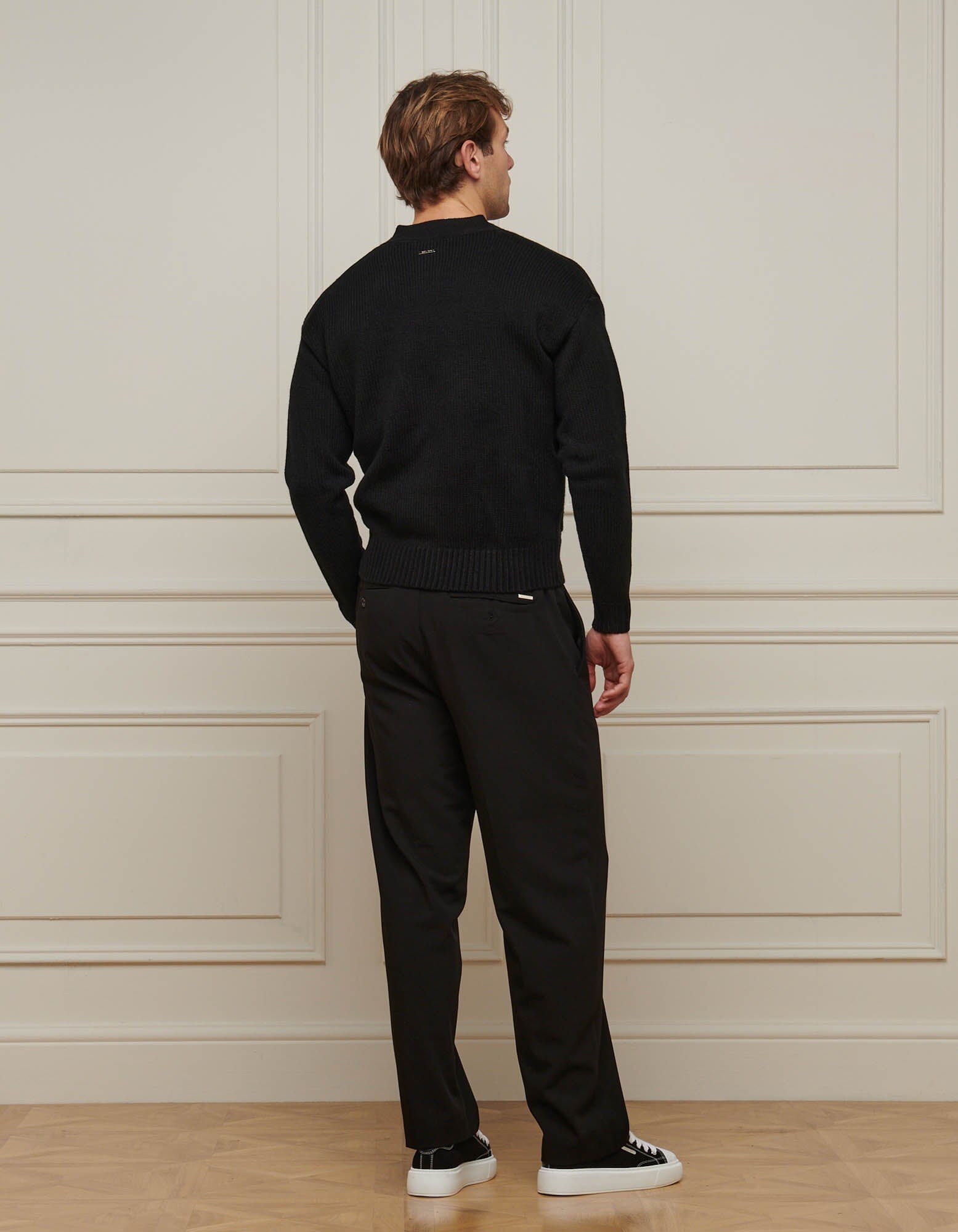 Black Relaxed Fit Knitted Cardigan