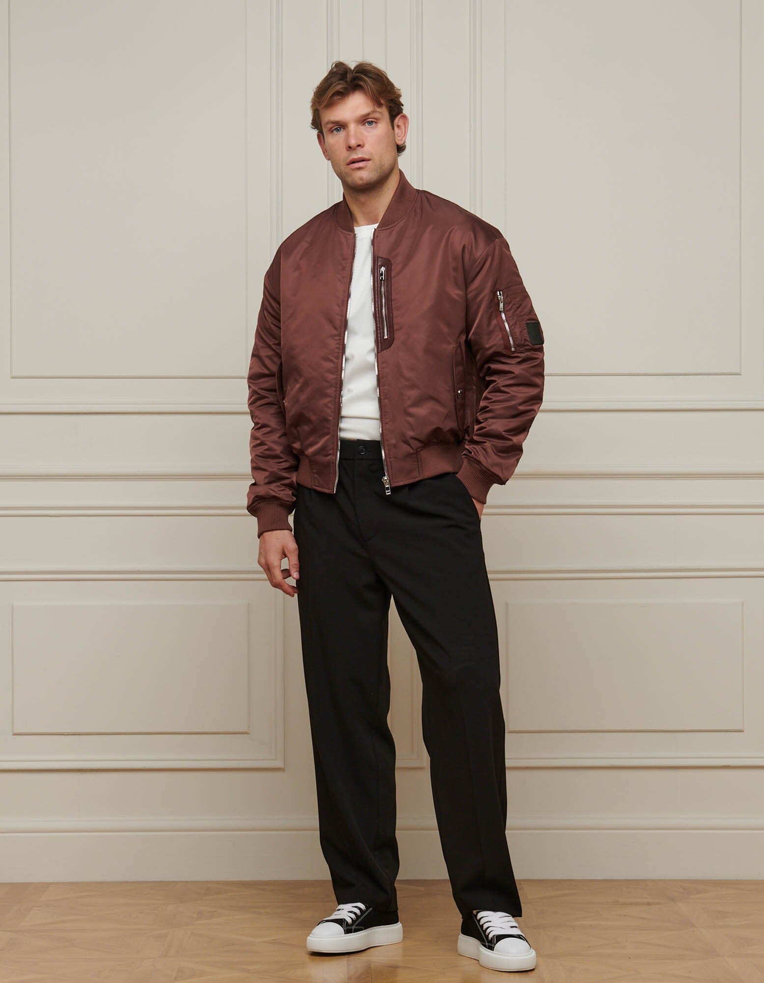 Burgundy Bomber Jacket