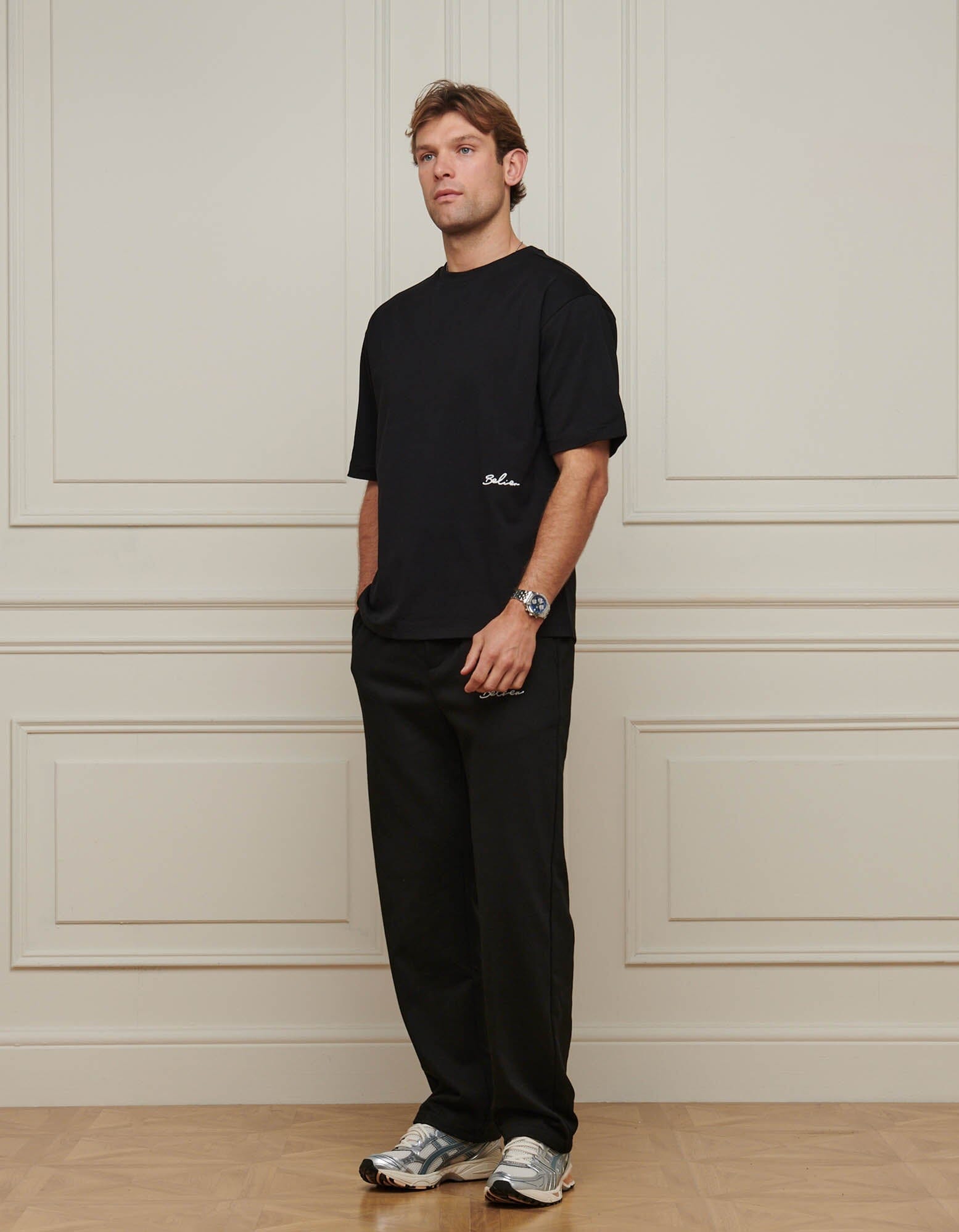 Black Embroidered Logo T-shirt