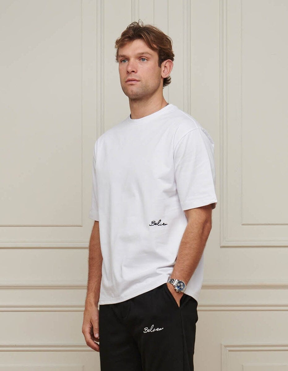 White Embroidered Logo T-shirt