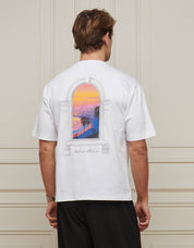 White Miami Sunset Arch T-Shirt