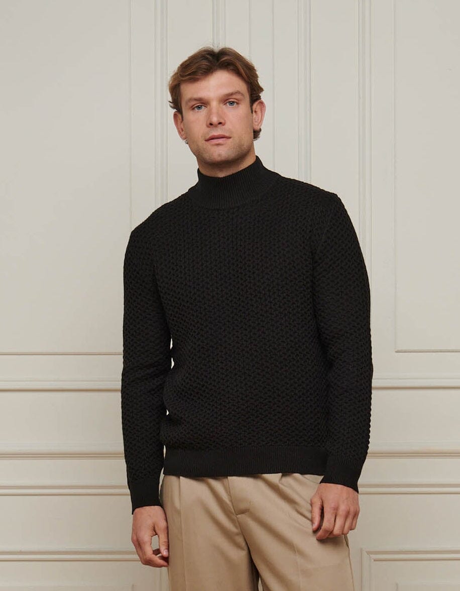 Black 3D Knitted Jumper