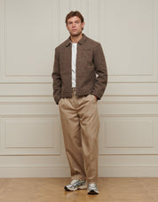 Brown Marl Wool Zip Jacket