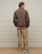 Brown Marl Wool Zip Jacket