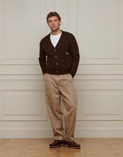 Brown Relaxed Fit Knitted Cardigan