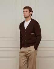 Brown Relaxed Fit Knitted Cardigan