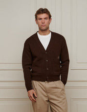 Brown Relaxed Fit Knitted Cardigan