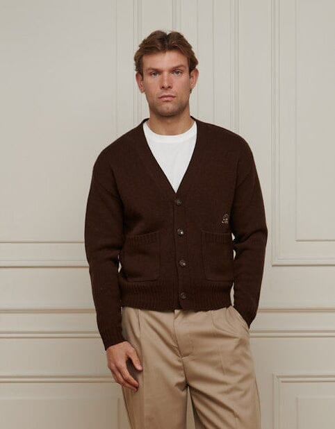 Brown Relaxed Fit Knitted Cardigan
