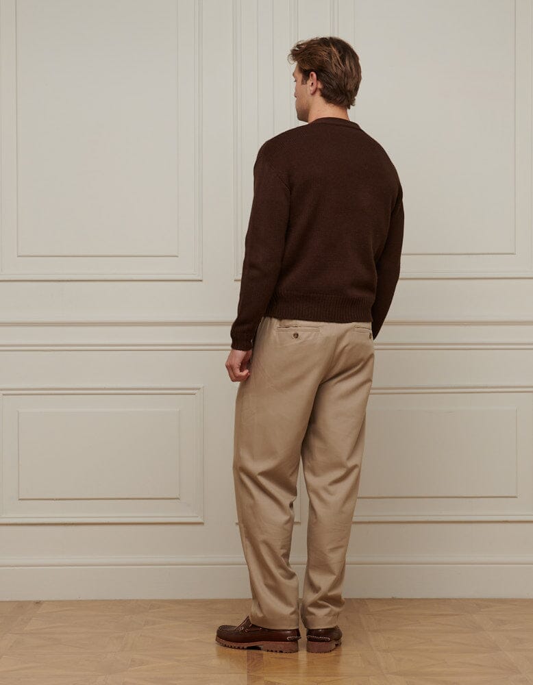 Brown Relaxed Fit Knitted Cardigan