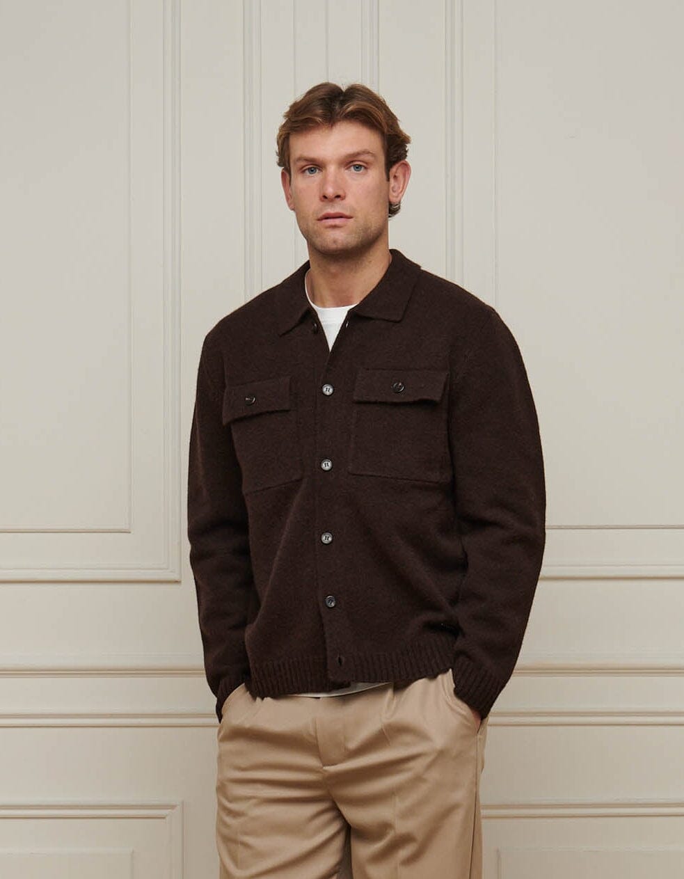 Brown Knitted Overshirt