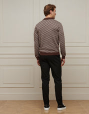 Brown Block Print Cardigan