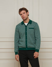 Green Block Print Cardigan
