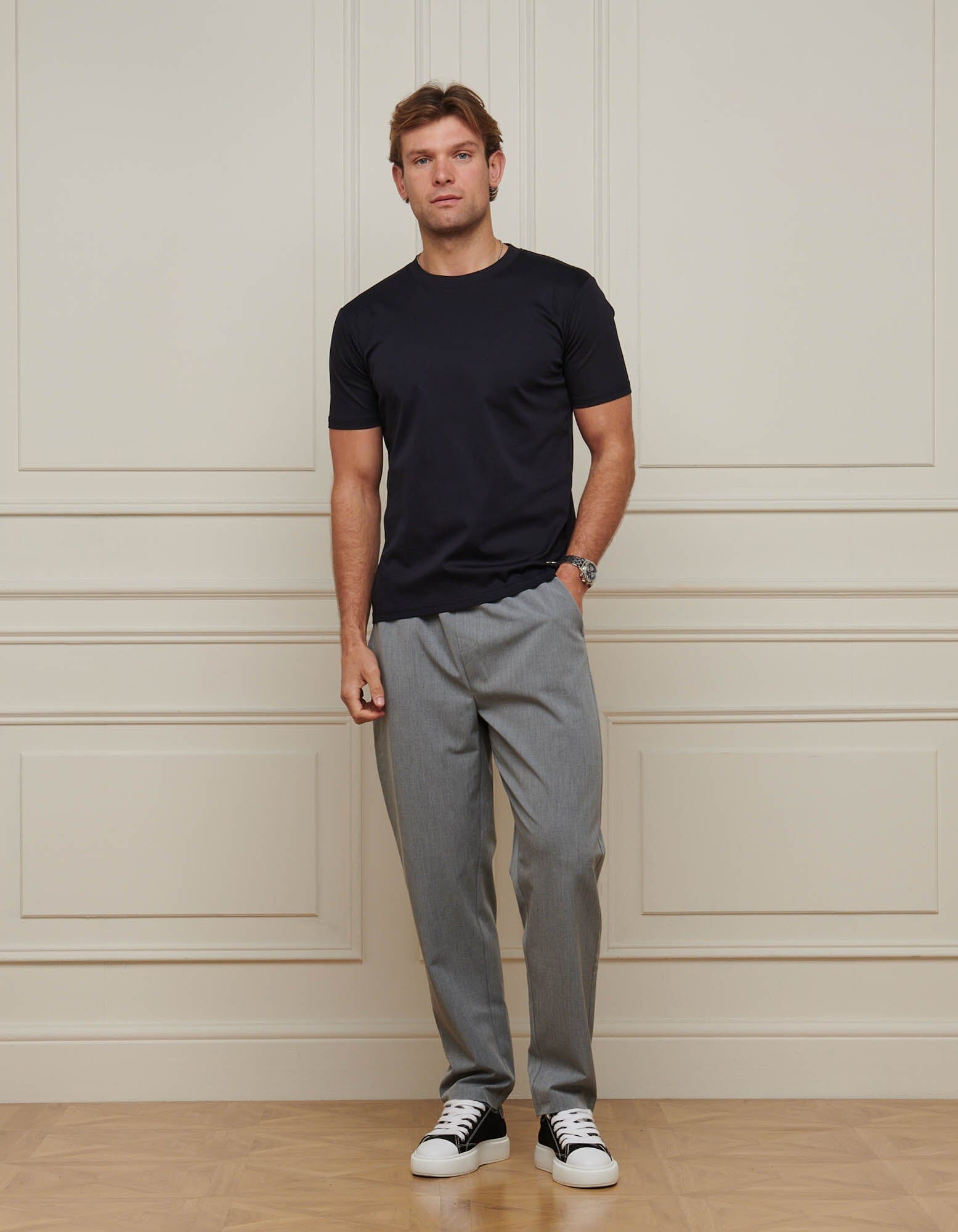 Navy Mercerised T-Shirt