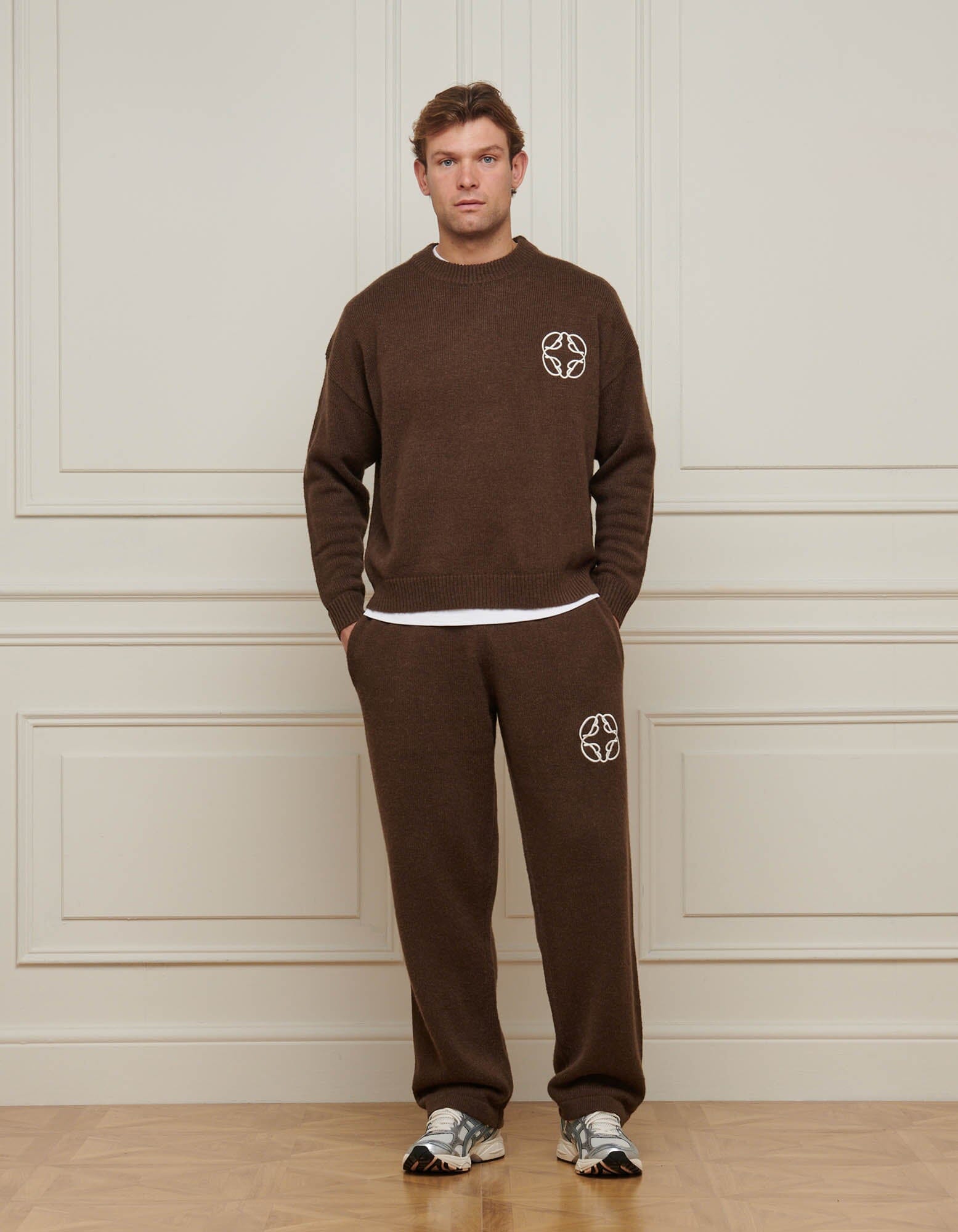 Brown Mohair Knit Jogger