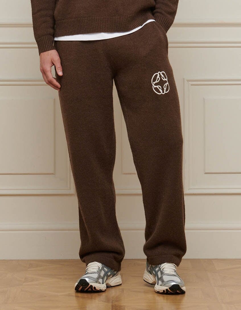 Brown Mohair Knit Jogger