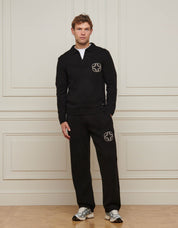 Black Mohair Knit Open Collar Jumper