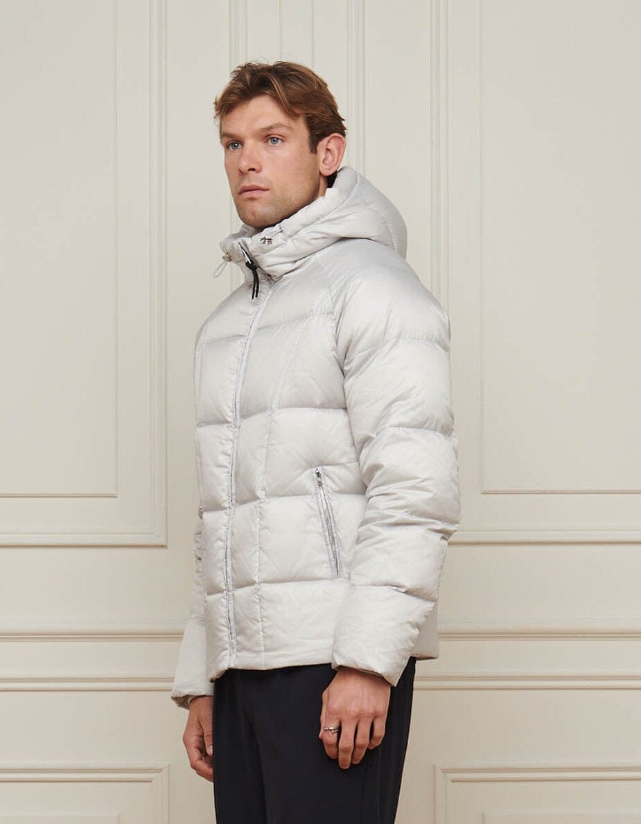 Dove Grey Ripstop Down Filled Puffer Jacket