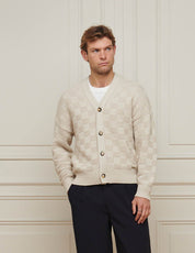 Oat Basket Weave Knit Cardigan